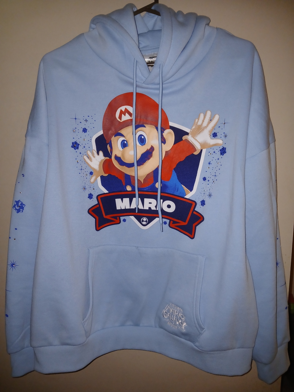 Mario Light Blue Kids Hoodie Sweatshirt